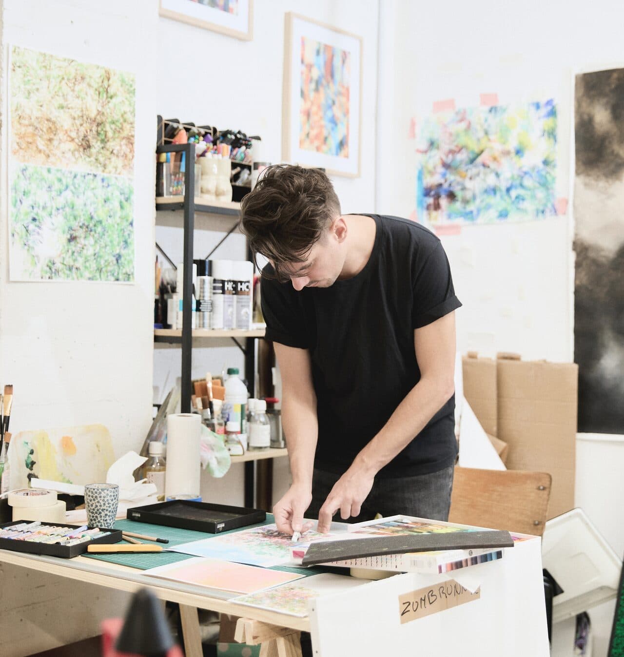 Florian Zumbrunn dans son atelier